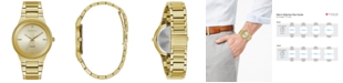 Caravelle Men's Diamond-Accent Gold-Tone Stainless Steel Bracelet Watch 40mm